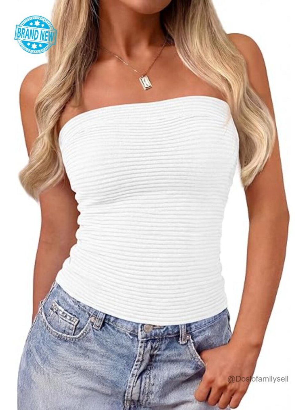 Strapless Tube Top Ribbed Knit Y2K Bandeau Tank Tops Going Out Tops